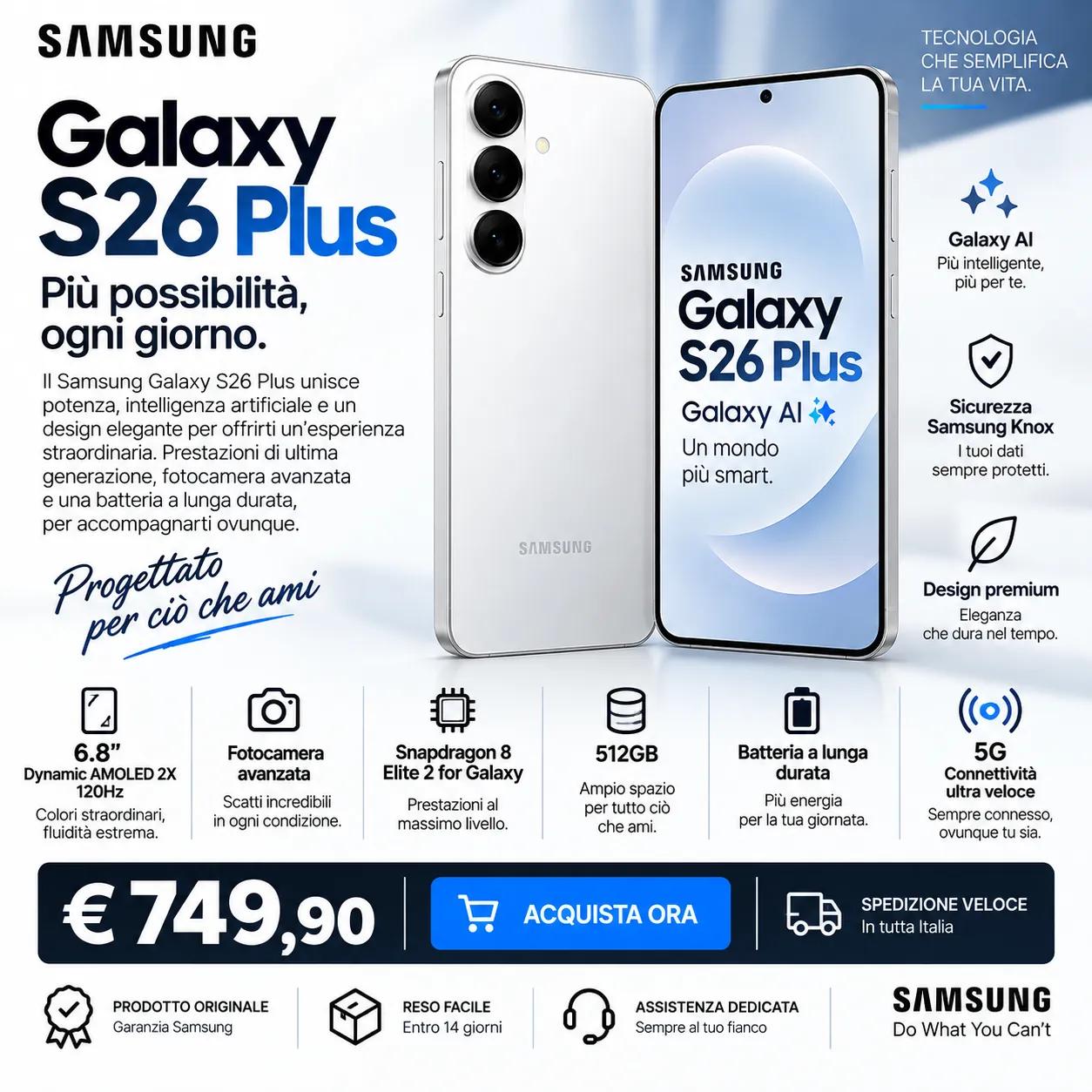 Samsung Galaxy S26 Plus – Smartphone 5G con Galaxy AI 1