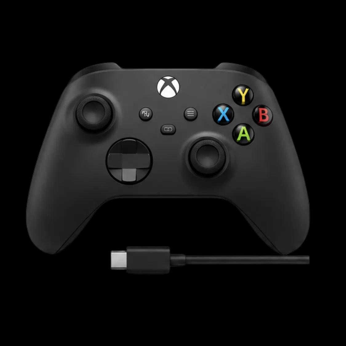 Microsoft Xbox Wireless Controller Carbon Black + Cavo USB-C – Controller Originale Xbox Series X|S, Xbox One e PC Windows 10 – NUOVO – Carbon Black / Nero
