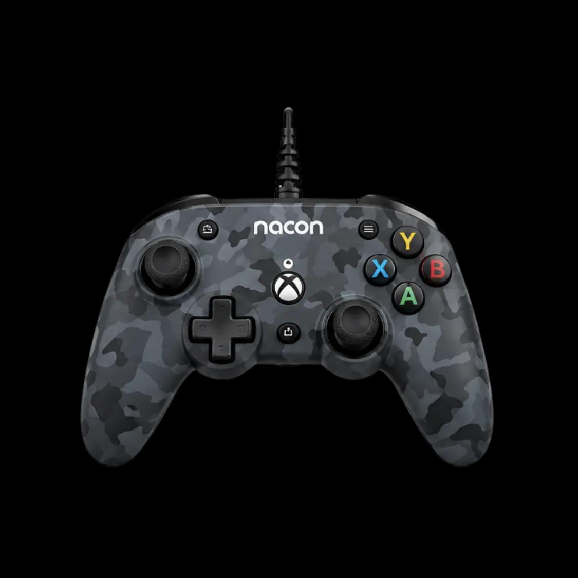 NACON Pro Compact Controller Camo Grey – Controller Cablato USB per Xbox Series X|S, Xbox One e PC – Licenza Ufficiale Xbox NUOVO – Camo Grey / Grigio Mimetico