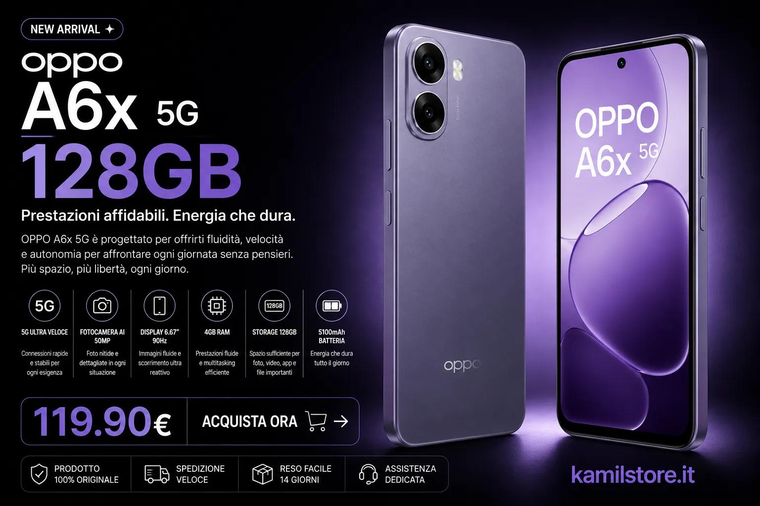 OPPO A6x 5G 128GB Black Purple: recensione, caratteristiche, prezzo e scheda tecnica